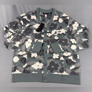 Greyson Sweater Cheyenne Cardigan Camo Floral XL Multicolor Nylon Wool